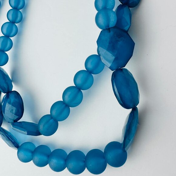 Paparazzi Blue Frosted Bead Necklace Set - Picture 4 of 4